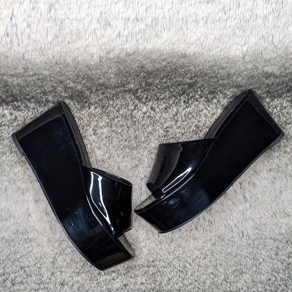 Rebecca Minkoff Jeanee Platform Wedge Sandal Black Women's 9 - Picture 7 of 11